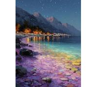Beach Diamond Art Kits for Adults,5D Crystal Diamond Painting Kits for Beginners, Crystal Art Crafts for Adults, DIY Full Drill Painting Dimond for Room Decor, Gifts for Women 20x28inch -TL27S8