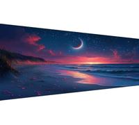 Beach Diamond Art Kits for Adults, 5D DIY Full Drill Diamond Painting Evening Kits for Beginners, Premium Gem Crafts Embroidery Pictures for Home Decoration, Mothers Day Gifts for Mum, 70x140cm Y1-662