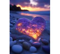 Beach Diamond Art Kits for Adults Love Diamond Painting Kit, Round Full Drill DIY Dimond Embroidery Cross Stitch Crystal Art Crafts for Home Wall Decor,Perfect Gifts for Woman & Kids 40x60cm L-336