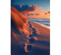 Beach Diamond Art Landscape Diamond Painting Kits for Adults Beginner 5D DIY Full Square Drill Cross Stitch Kits for Adults Arts and Crafts for Bedroom Decor, Room Decor, Gifts 12x16 Inch -bby2507M7