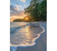 Beach Diamond Art Landscape Diamond Painting Kits for Adults Beginner 5D DIY Full Square Drill Cross Stitch Kits for Adults Arts and Crafts for Bedroom Decor, Room Decor, Gifts 40x54inch -bby2507T3