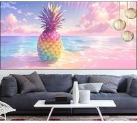 Beach Diamond Art Painting Pineapple Diamond Painting Kits for Adults,Square Full Drill Gem Arts and Crafts Pictures Embroidery Cross Stitch Canvas Paint by Numbers for Kids,Gifts Women 12x24in LT-627