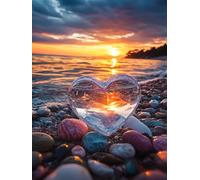 Beach Diamond Painting Kits for Adults, Large Diamond Art Canvas 20x28 inch, Round Full Drill Dimond Art Painting with Accessories, DIY Crystal Arts and Crafts for Adults for Autumn Home Decor Z-69
