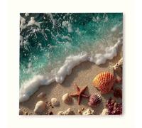 Beach Diamond Painting Shell Diamond Art Kits Adults, 5D Crystal Art Kits for Adults DIY Square Full Drill Gem Dots Rhinestone Embroidery Paintings Crafts Pictures, Home Wall Decor 40x40cm hy27-6j
