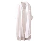 Beach Dress Women's Long Sleeve Bikini Beach Poncho V-Neck Summer Dresses Long Beach Cover Up Shirt Bikini Cover Up with Buttons Long Shirt Beach Shirt Swimwear Summer Blouse Checked Shirt Casual