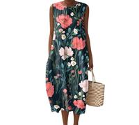 Beach Dresses for Women UK Multicolor Western Clothing Mini Dress Black Funeral African Knee Length Summer Empire Waist Cotton Swing XXL