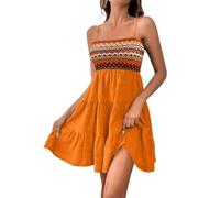 Beach Dresses For Women Uk Summer Spaghetti Strap Sundresses Casual Sleeveless A Linen Mini Dress Bandeau Tube Boho Sundress Plain Beach Wear Cover Ups With Pockets Elegant Flowy Ladies Dresses