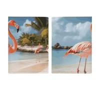 Beach Flamingo Passport Holder, ID Card Protector Case Passport Holder with Slot Passports Travel Wallet Document Cover for Women And Men