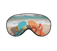 Beach Flip Flops Eye Mask, Side Sleeping Mask Light Blindfold Sleeping Mask Nose Pad and Elastic Band for Children Women and Men