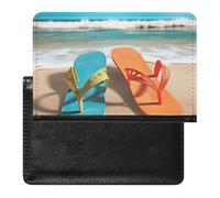 Beach Flip Flops Passport Cover Protector Rfid Blocking Passport Holder Id Card Holder Secure Travel Wallet Organizer for Passport Tickets Credit Cards, style, One Size