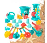Beach Games - Fun Summer Games with - 23 Pieces for Building Sand Castles for Travel - for Children and Girls, Gift Ideas for Summer, Sea, Travel, Camping, Pool, Cruise