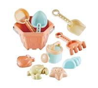 Beach Games with Sand, 10 Pieces with Shovel Bucket Rake | Sand Moulds Starfish and Crab Beach Toys - Male Females 1+ Summer Pool Garden Holiday Gite Camp
