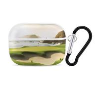 Beach Golf Course AirPod Pro Case, Anti Scratch Hard PC Cover with Keychain, AirPod Pro 2nd/1st Case Accessories for Women Men, White-Style