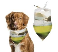 Beach Golf Course Dog Bandanas for Feeding Grooming, Triangle Pet Bibs Washable Pets Scarf for Cats & Dogs