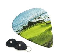 Beach Golf Course Guitar Picks, 6 Pcs Guitar Plectrums double-sided printing, suitable for acoustic, electric and bass guitars, including 0.46 mm 0.71 mm 0.96 mm