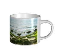 Beach Golf Course Large Capacity Ceramic Mug, Delicate Body, Thick Body, Simple and Elegant