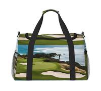 Beach Golf Course Large Travel Duffle Bag with Shoulder Strap,Water-Resistant Twill Weekender Bag for Men Women,Spacious Carryall Gym Bag