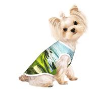 Beach Golf Course print Dog Shirts for Small Dogs Stretchy T-Shirts Lightweight Tank Top Sleeveless Striped Vest