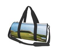 Beach Golf Course Print Round Duffel Bag, Canvas Overnight Travel Tote Bag, Waterproof and Tear-Resistant.Foldable Weekend Travel Bag