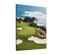Beach Golf Course -Print Unframed Canvas Prints 8x10 Inch - Premium Gallery-Wall Art for Living Room & Bedroom - Modern Abstract Painting - Home Decor Gift (20x25cm).