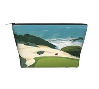 Beach Golf Course Printed Travel Makeup Bag Trapeze Cosmetic Bag Makeup Case Toiletry Bag Organiser for Women
