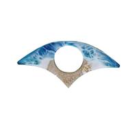 Beach Handmade Book Page Holder, Transparent Thumb Ring, Coastal Resin Reading Accessories for Teachers, Book Lovers, Literature, Sea Decor (Blue, 8 cm)