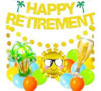 Beach Happy Retirement Banner Sign Happy Retirement Banner Officially Retired Party Decorations Retired Party Decorations
