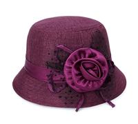 Beach Hat Women Extra Large Bucket Vintage Flowers Cloche Bowler Church Wedding Dress Fascinator Winter Fedoras Summer Hats for UK Ladies Hats UK (RD1, One Size)