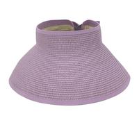 Beach Hats for Women Packable, Folding Straw Sun Hat Wide Brim & Ponytail for UV Protection and Summer Travel GB-M-S1 (UK, Alpha, One Size, Lavender Purple)