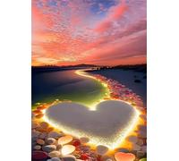 Beach Heart Jigsaw Puzzles for Adults 300 Challenging & Brainteasing Adults Jigsaws Puzzle Puzzle Games Jigsaw Puzzle 300 Pieces