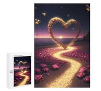 Beach Heart Path with Butterflies, 1000 PCS Decorative Jigsaw for Grown-Ups, New Year Puzzle Gift - for Quiet Evenings And Focused Play