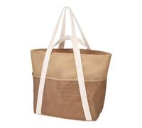Beach Holiday Bag, Waterproof Beach Bag with Zip for Clothes, Must-Have for Cruise Holidays with Cosmetics, Sun Cream, Slippers, Towels, Shirts, Dry and Wet Storage, khaki, Siehe Beschreibung