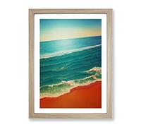 Beach Horizon Framed Wall Art Print A2 Oak