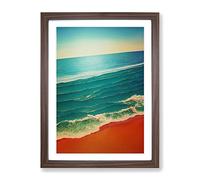 Beach Horizon Framed Wall Art Print A2 Walnut