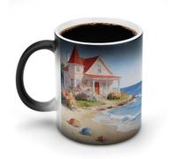 Beach House Color Changing Ceramic Mug Personalized Coffee Mug Magic Funny Morphing Mugs Heat Sensitive Mug for Men Women 11oz