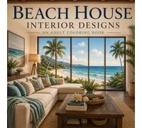 Beach House Interior Designs Coloring Book: 50 Cozy Coastal Interiors for Relaxation, Stress Relief & Creative Escape for Adults,Teens and kids | Bold and Easy