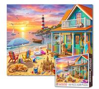 Beach House Jigsaw Puzzles for Adults 1000 Pieces Summer Vacation DIY Puzzles for Family Activity Games Coastal Lighthouse Art Jigsaw Puzzles Home Wall Decor Craft Gifts 19.7 x 27.6 Inch