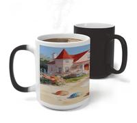 Beach House Morphing Mug 11oz Fashion Discoloration Mugs Heat Sensitive Color Changing Cup Ceramic Cup Personalized Coffee Mug for Birthday Graduation,Anniversary