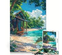 Beach House Retreat 1000 Adult Pieces Jigsaw Puzzle Memory Training Calm Distraction Precise Edges Festive Gift (50x75cm)