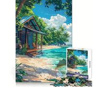 Beach House Retreat 1000 Pieces Puzzles for Teenagers Mental Exercise Light Recreation Snug Lock Unique Gift (38x52cm)