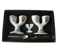 Beach Hut Double eggcups Set of 2 Gift Boxed