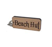 Beach Hut Engraved Wooden Keyring Keychain Key Ring Tag