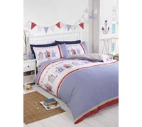 Beach Hut Polycotton Duvet Set with Pillowcase Rapport Home Multi King