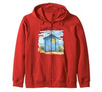 Beach hut sweet home quote summer vacation by the seaside Zip Hoodie