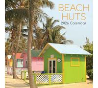 Beach Huts 2026 Wall Calendar, 16-Month Square Format, Coastal Photography