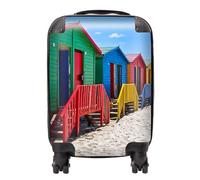 Beach Huts At Muizenberg Beach Suitcase Warren Reed - Designer Blue Small