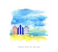 Beach huts by the sea Notebook: Notebook, Journal, Planner, Logbook, Daily Notes, 8.5x11 Wide Ruled Lined 110 Pages, Perfect for Women, Girls, Teens, Ladies, Bosses, Mentors and Friends