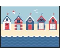 Beach Huts on The Seafront Metal Tin Sign Home Sun Plaque Sand Wall (A3 (400x290mm) Approx)
