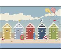 Beach Huts on The Seafront Metal Tin Sign Home Sun Plaque Sand Wall Plaque (A5 (200x150mm) Approx)