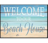 Beach Huts on The Seafront Metal Tin Sign Home Sun Plaque Sand Wall Pub (A3 (400x290mm) Approx)